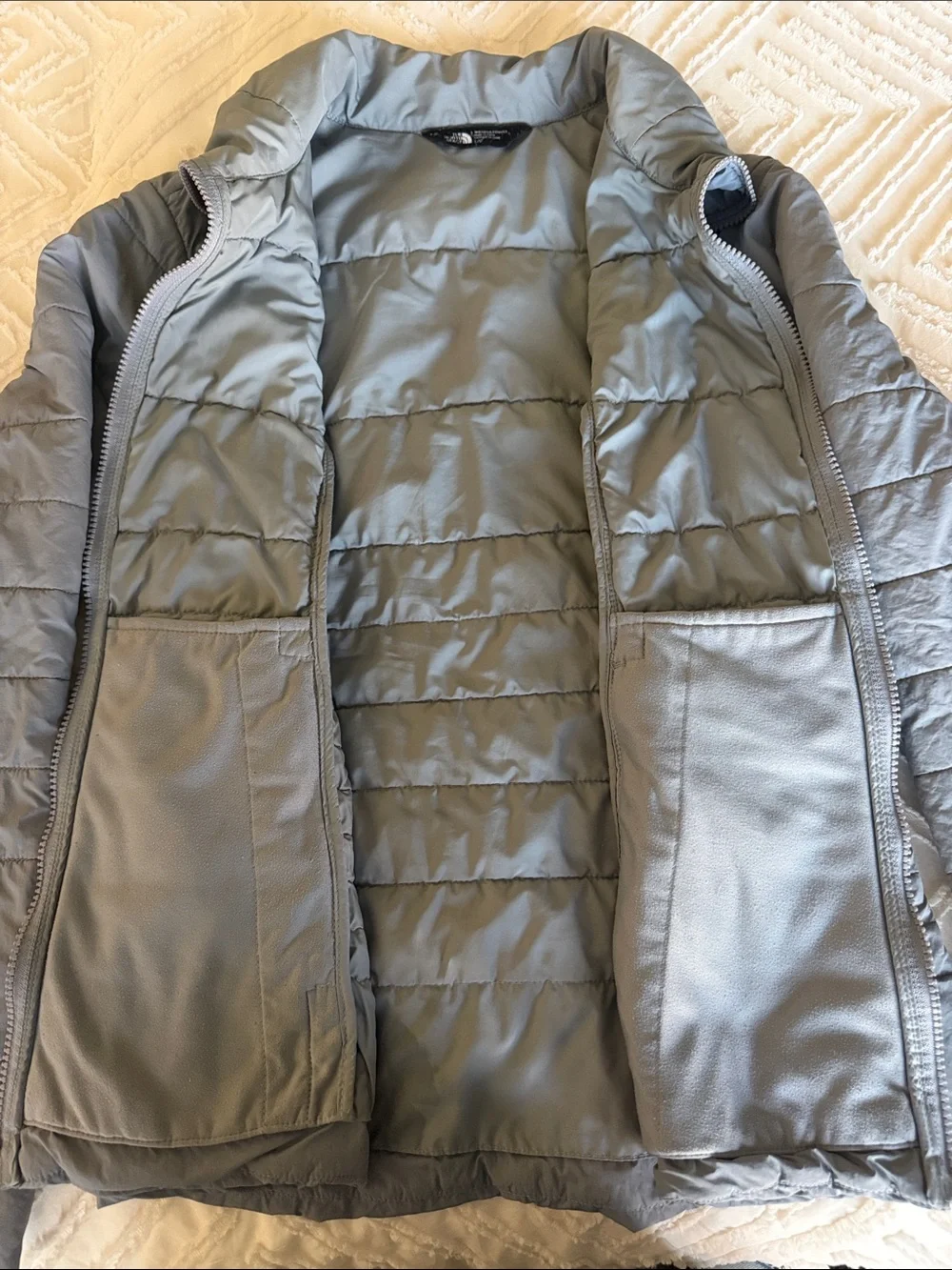 The North Face Women's Light Grey Quilted Puffer Jacket